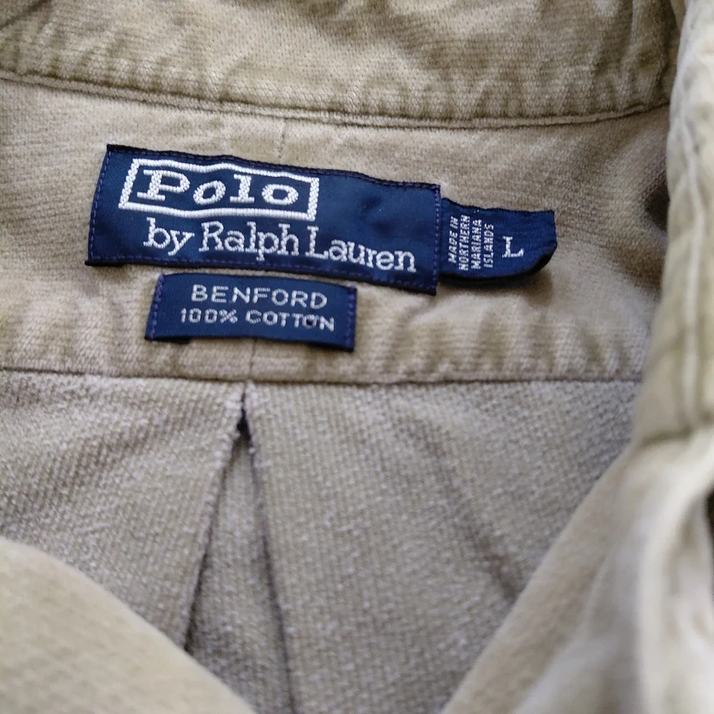 Polo By Ralph Lauren Khaki Benford Long Sleeve Button Down Shirt
